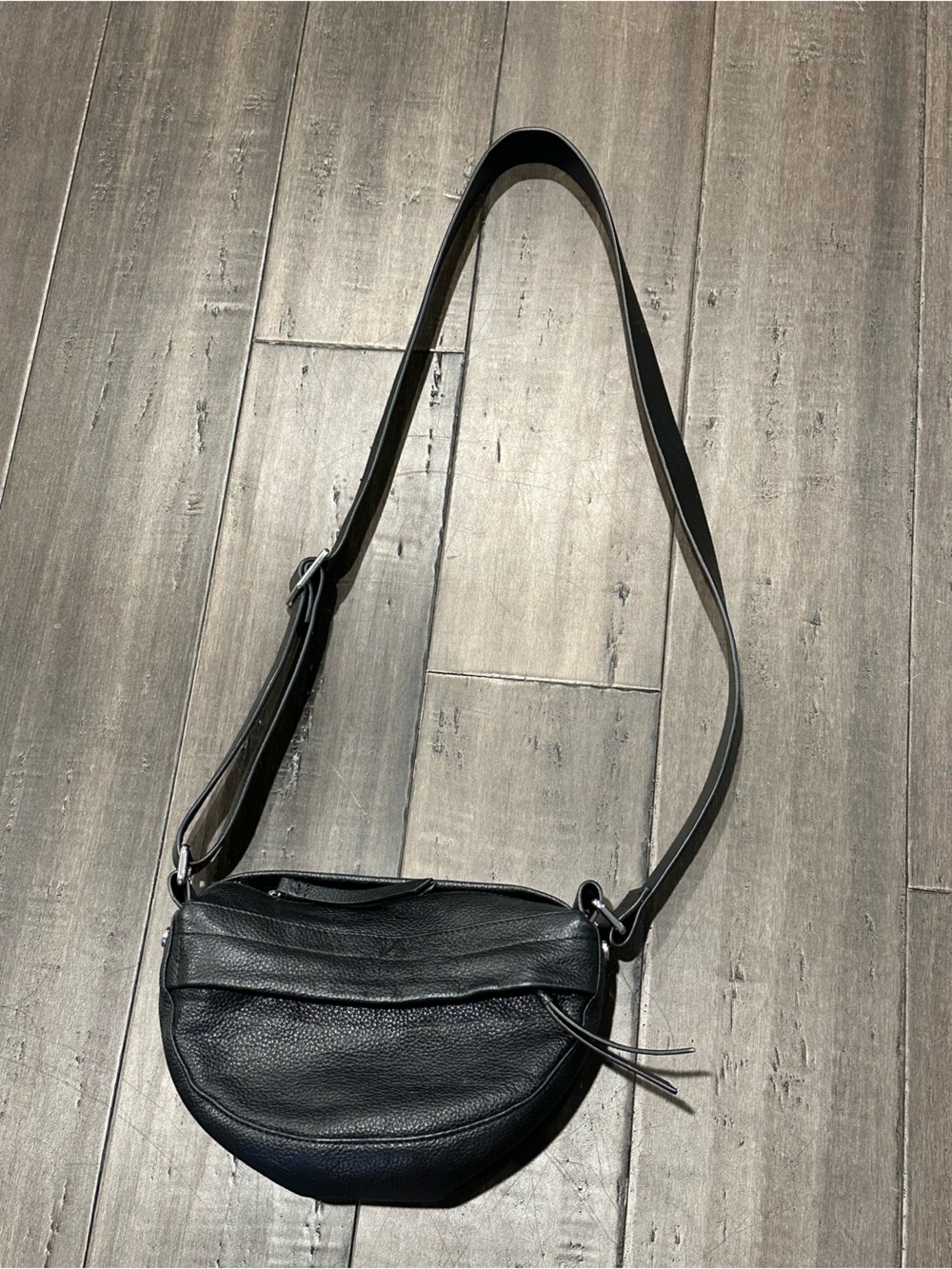 & Other Stories Black Leather Crossbody Bag